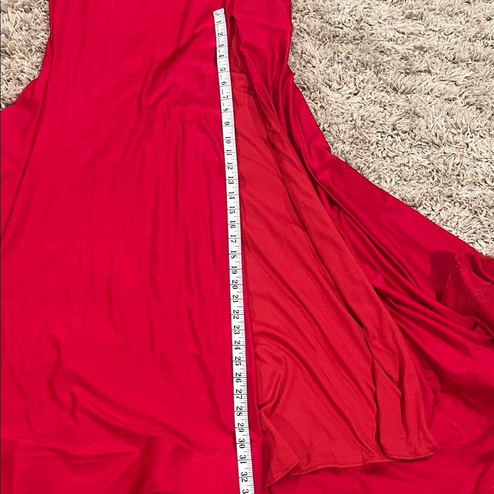 Ava Presley Elegant Red Off-Shoulder Dress - Picture 16 of 17